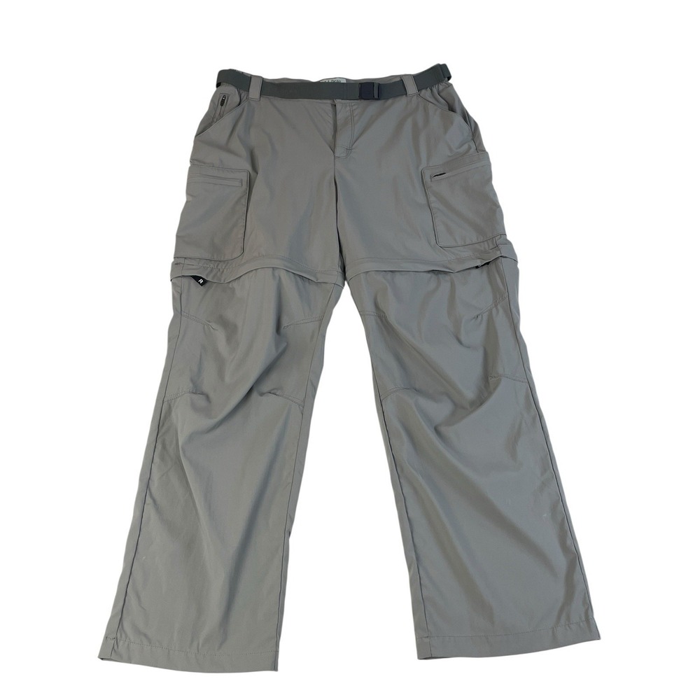 L.L. Bean Convertible Hiking Pants Womens M Petite Gray Zip Off Nylon Stretch‎